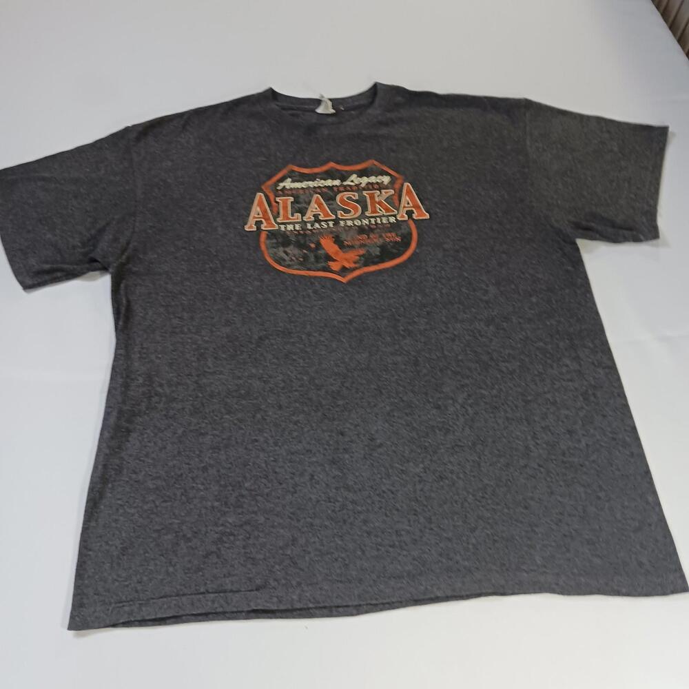 Delta Pro Weight Men's Size XL Alaska American Legacy Gray Graphic T-Shirt